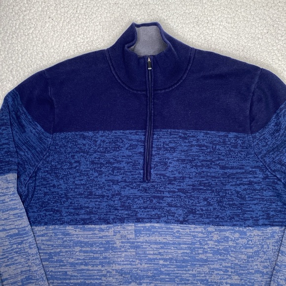 REI Blue 1/4 Zip Pullover Sweater: Size Large - Picture 3 of 11